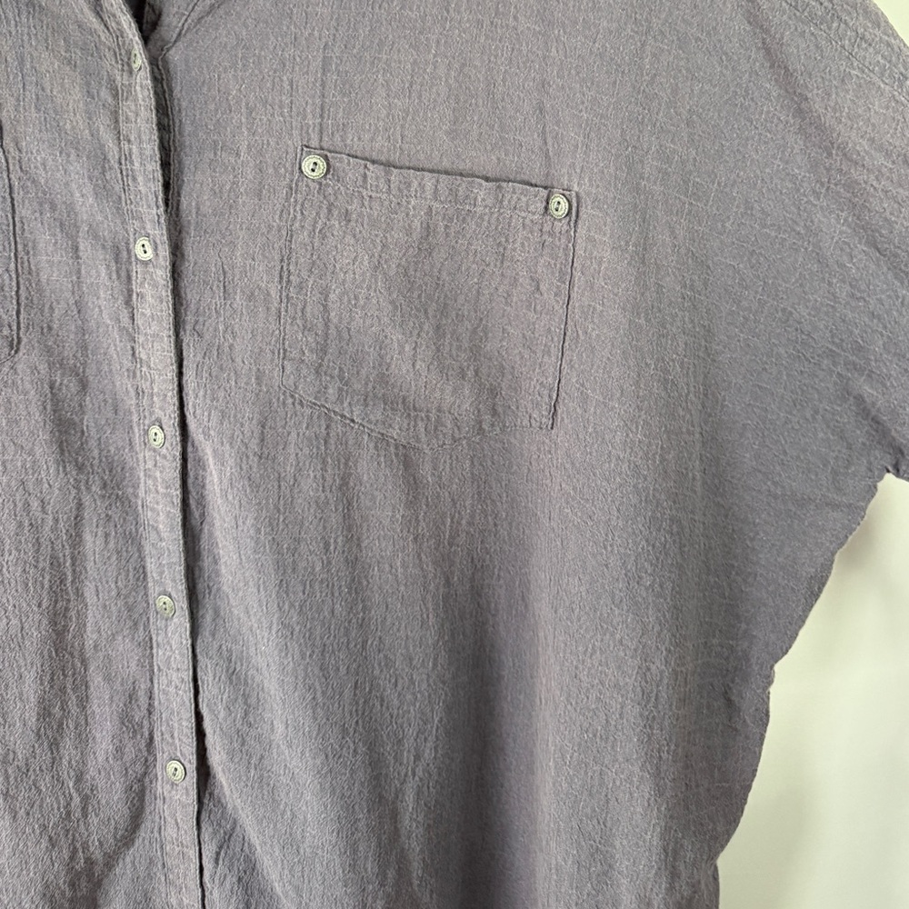 Free People‎ Crinkled Button-Down Tunic Shirt – Dark Mauve – Size S - Picture 4 of 7